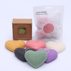 Kelp facial cleansing pad, heart-shaped konjac facial wash, konjac facial cotton hemisphere, water droplet freeze-dried konjac sponge facial pad