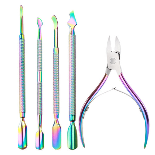 Manicure color titanium steel push-off nail polish phototherapy gel nail polisher stainless steel dead skin knife small steel push-on manicure tool