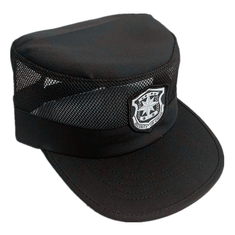 厂家定制保安夏季网帽区物业便帽可调节夏季治安帽保安训练帽透气