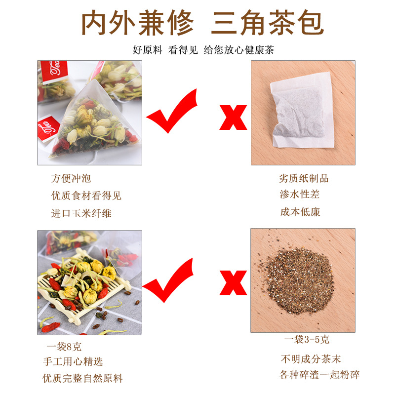 Chrysanthemum Cassia Seed Tea Triangle Bags 160g Herbal Blend with Goji Honeysuckle for Daily Wellness specifications