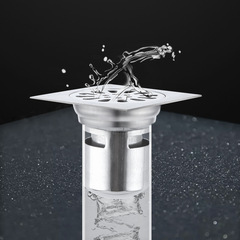 304 stainless steel 3.5-inch large mouth square floor drain odor-proof floor drain bathroom and bathroom anti-clog floor drain