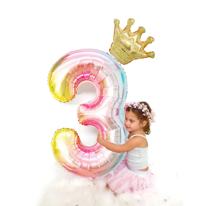 40-inch crown number set, gradient alumi...