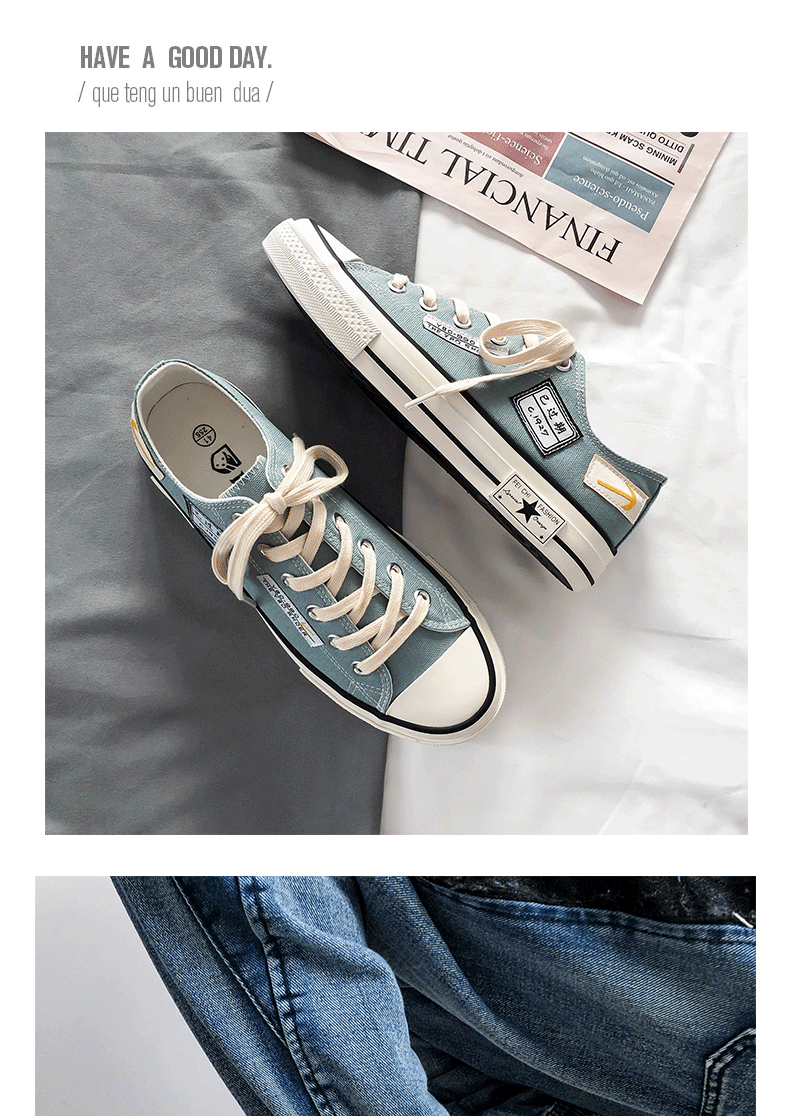 Canvas Shoes Men's Low-top Casual Sneakers Versatile Spring Style_voghion.com