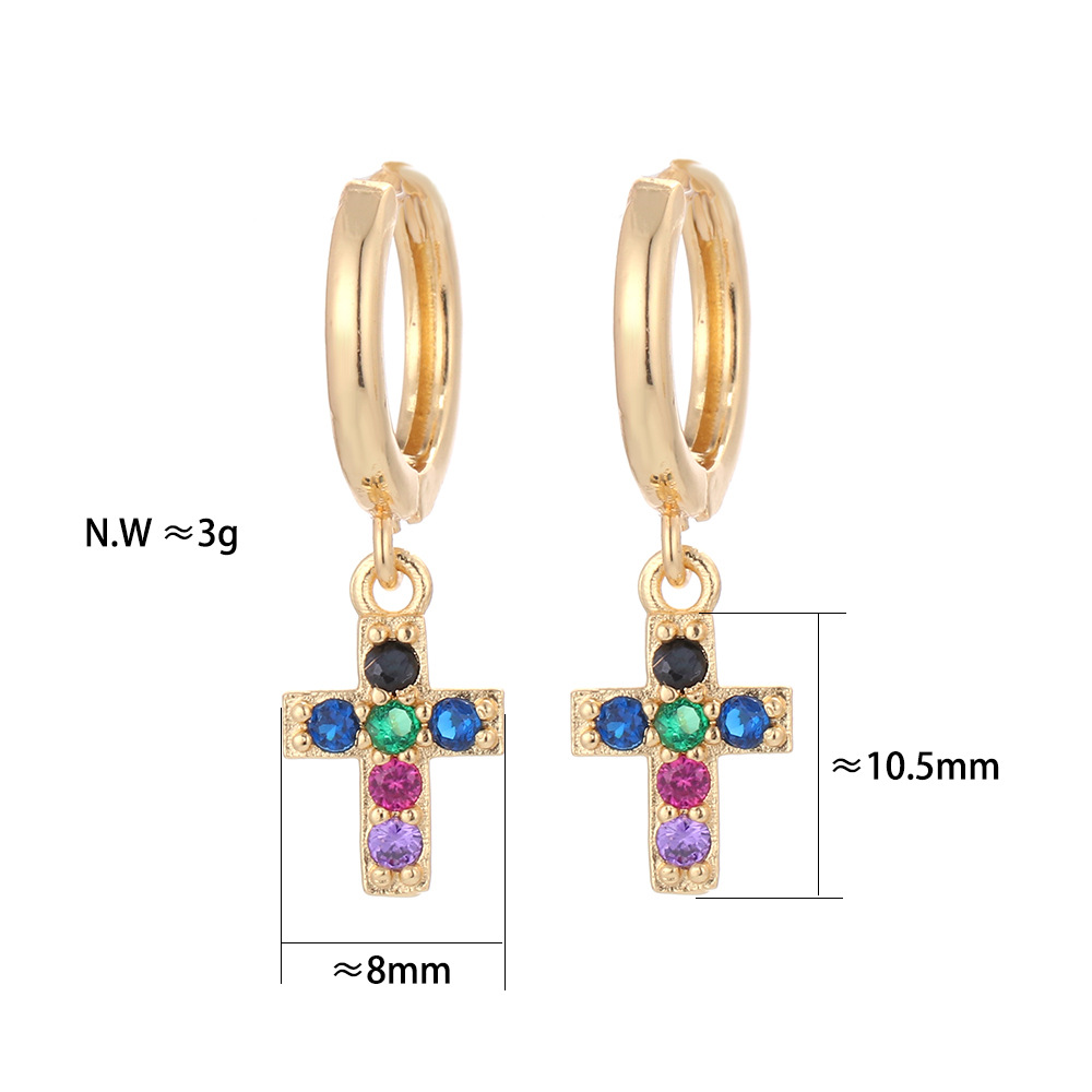 10g Weight Zircon Inlay Material Earrings Classification Housewarming, Anniversary, Business, Wedding, Travel, Birthday, Festival Occasion Copper Material Geometric Pattern Women'S Gender Plating Design Fashion Style Copper Plating Geometric Zircon 43