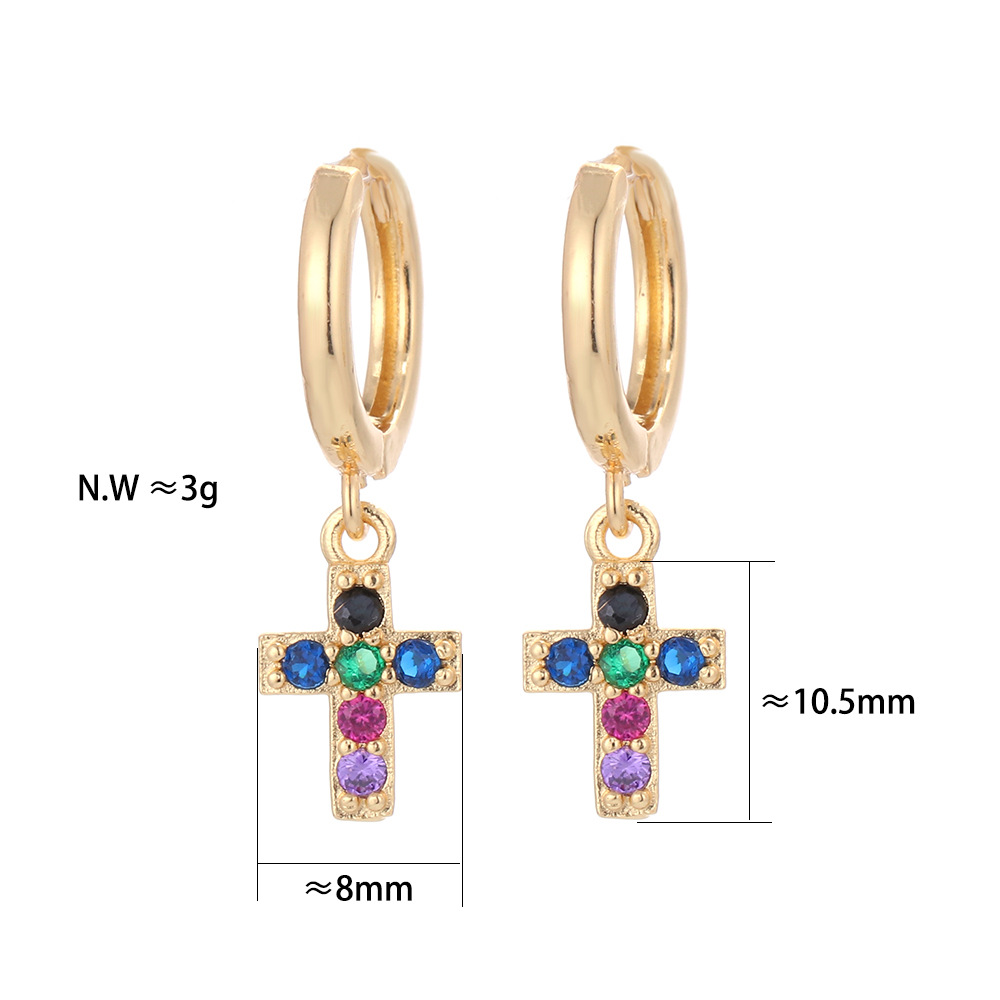 European And American Fashion Colorful Zircon Earrings A Variety Of Creative Personality Pineapple Cactus Earrings Diy Ear Studs Earrings For Women display picture 18