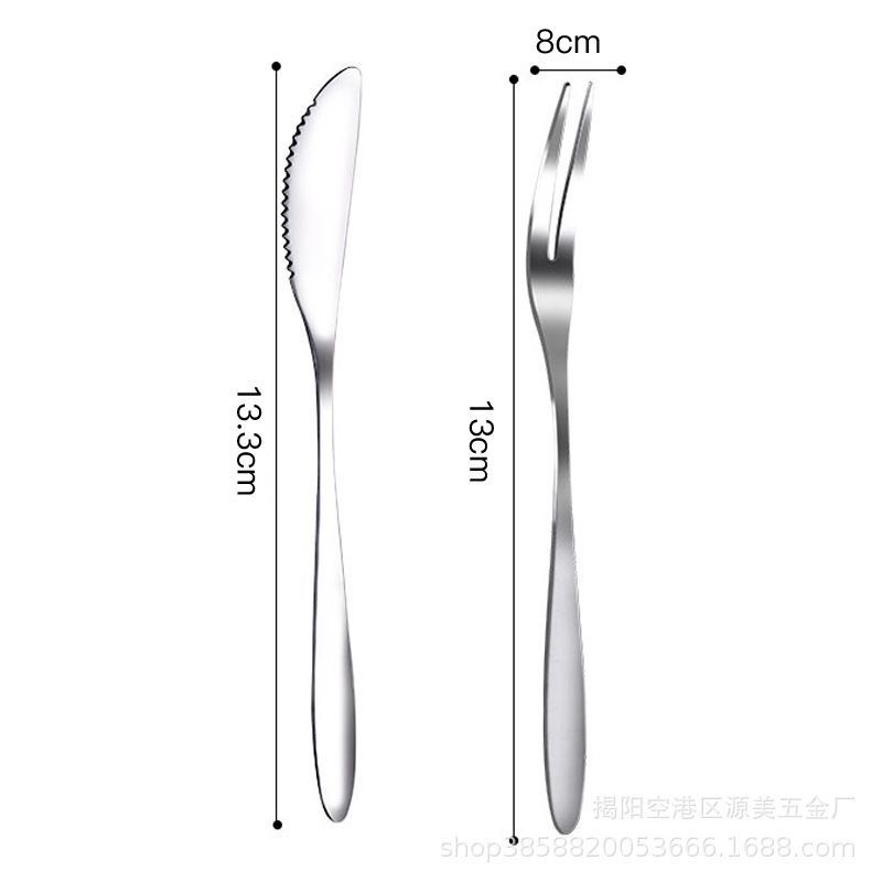 304 Fruit Fork Stainless Steel Household Creative Fruit Sign Moon Cake Knife Fork Cake Fork Two Tooth Fork Cake Sign