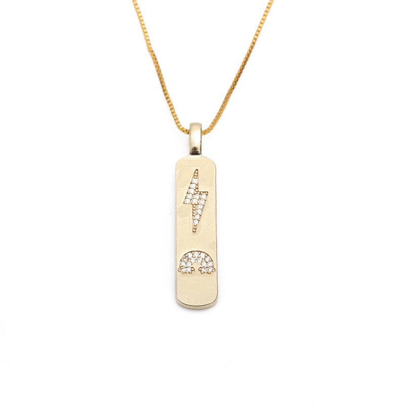 wholesale fashion gold lightning pendant copper necklacepicture7