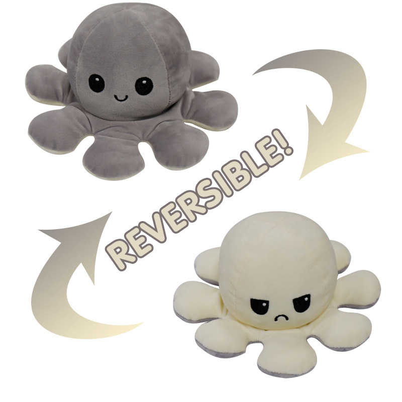 Flip Octopus Cute Multicolor Doll Double Face Expression Flip Octopus Doll Plush Toy display picture 5