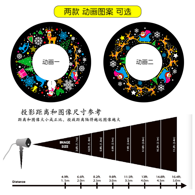 2020跨境新款 3D圣誕動(dòng)畫投影燈 LED雪花戶外防水草坪燈 圣誕節(jié)燈