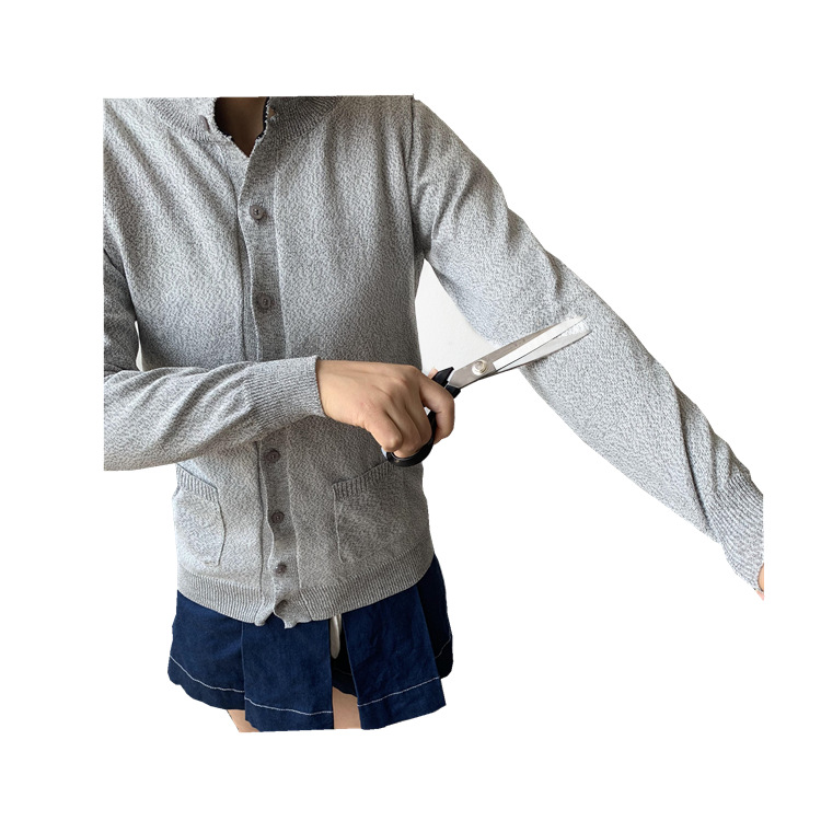 厂家现货一件代发聚乙烯时尚钮扣开衫款防割服户外运动安全防护服