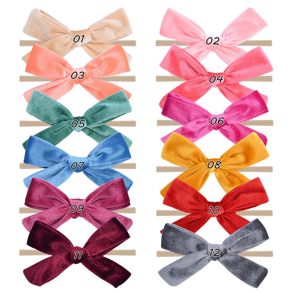 New Style Fashion Pure Color Nylon Bow Hairpin Set display picture 2