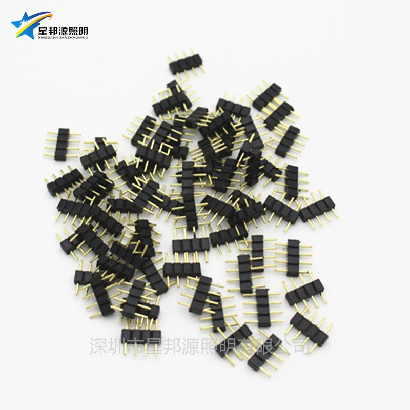 Цветная Светодиодная лента RGB, световая лента, без сварки, 4-контактный штырь, штекер для световой полосы, 4-контактный штырь