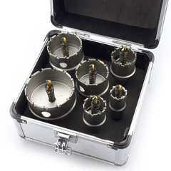 Premium alloy hole opener TCT metal hole opener stainless steel iron plate aluminum drilling drill bit titanium plated 6PC set