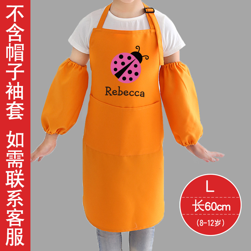 Delantal individual naranja-mariquita L tamaño