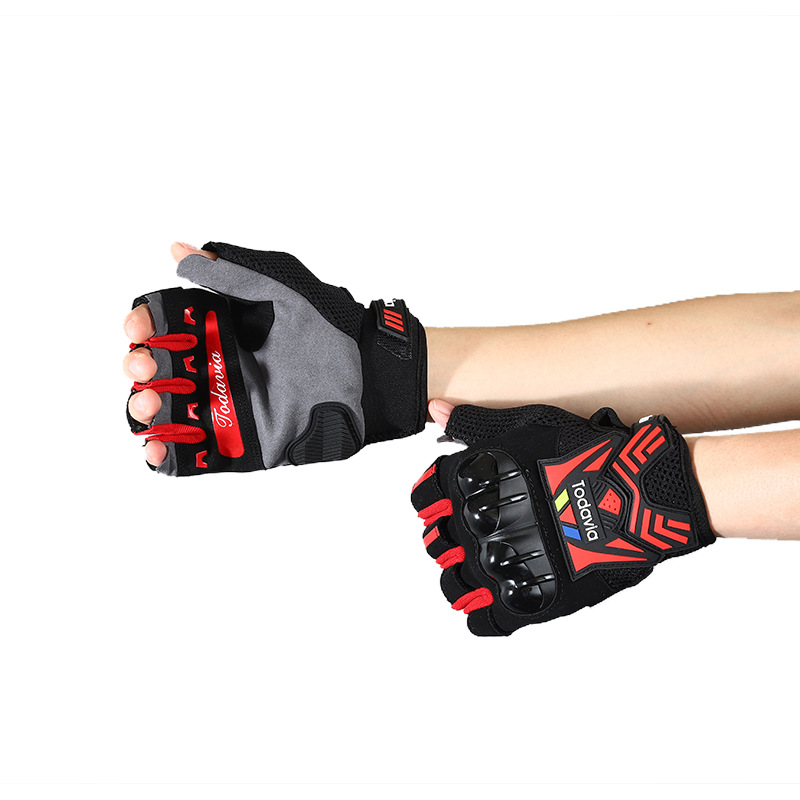 Nuevo puño de protección guantes de medio Dedo de conducción off-road Road Racing Road anti-DDoS guantes resistentes al desgaste