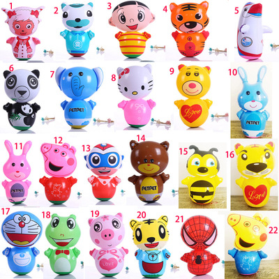 不倒翁充气36厘米不倒翁卡通动物人物儿童拳击袋玩具亲子道具