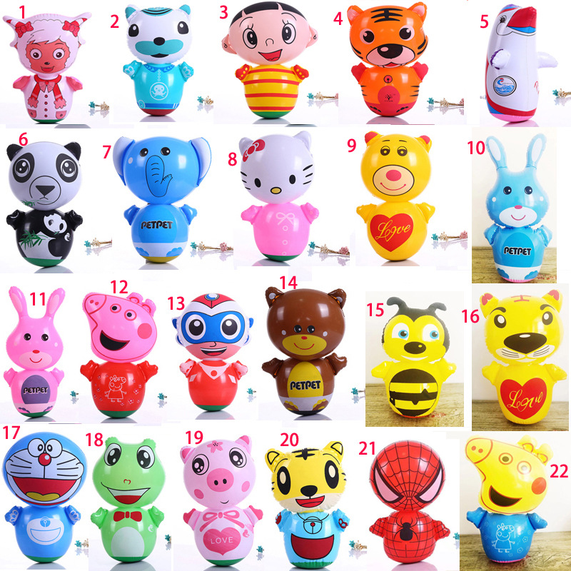 不倒翁充气36厘米不倒翁卡通动物人物儿童拳击袋玩具亲子道具