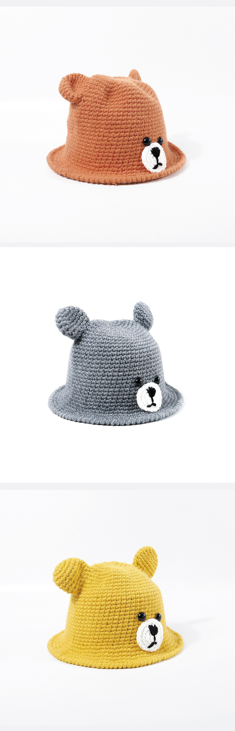 Vente Chaude Chapeau De Parent-enfant En Laine Chaude Ours Mignon display picture 8