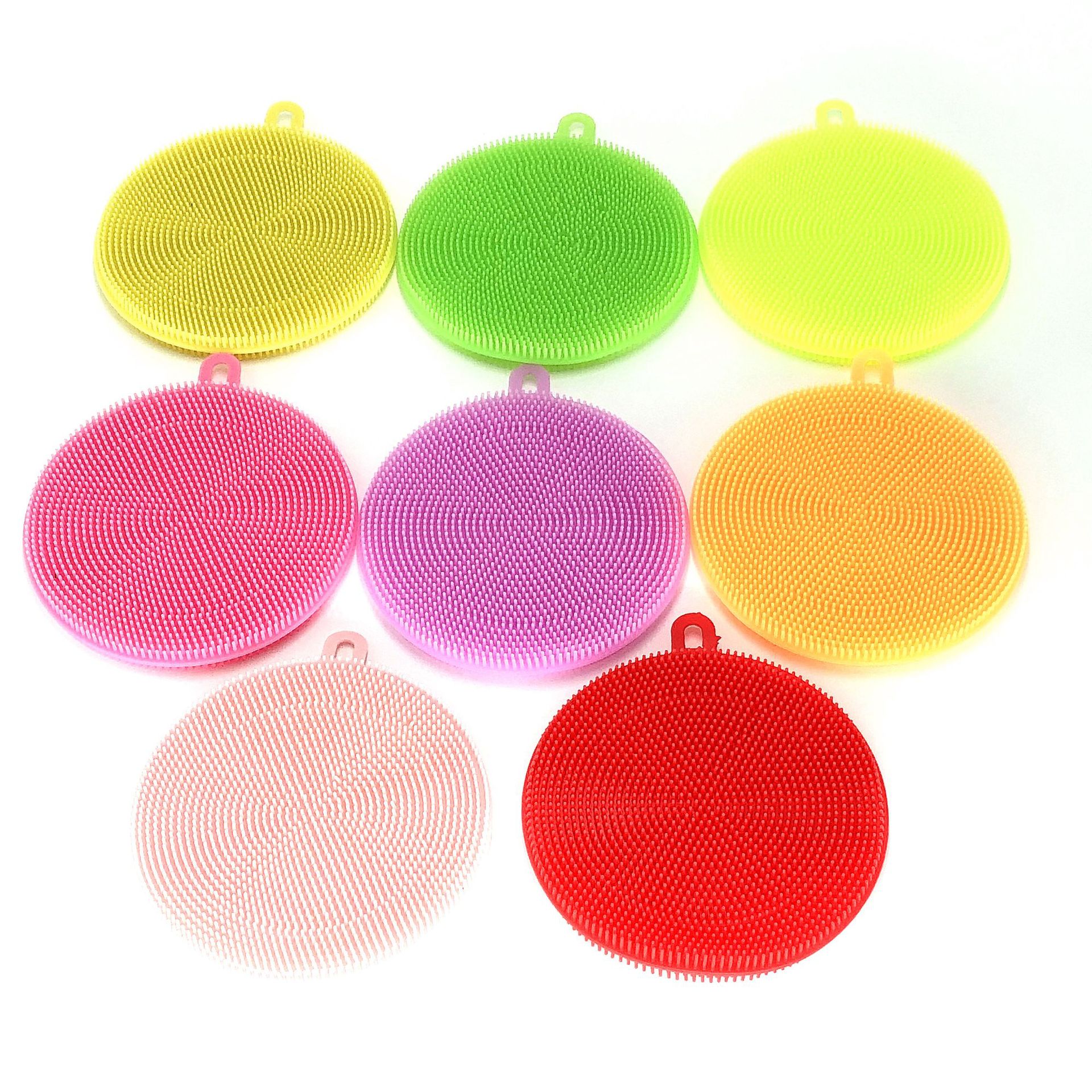 厂家直销多功能洗碗刷圆形加厚双面硅胶洗碗刷家居厨房清洁神器