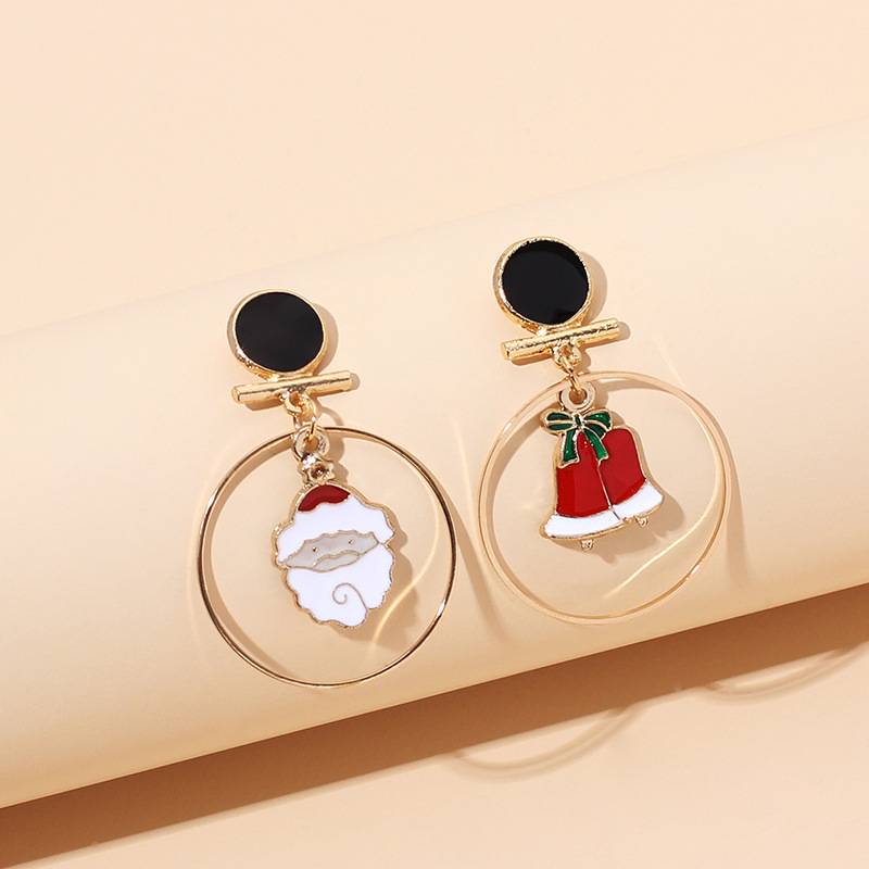 8g Weight Earrings Classification Wedding, Travel, Birthday, Festival Occasion Women'S Gender Fashion Style Fashion Big Circle Christmas Retro Earrings 2