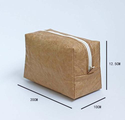 厂家直供时尚杜邦纸化妆包 复古拉链封口的杜邦纸化妆品收纳袋