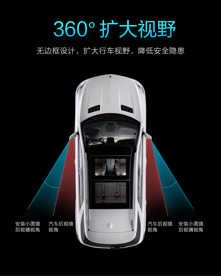 Reversing small round mirror car rearview mirror blind spot area auxiliary small round mirror car 360 degree rotating HD mirror