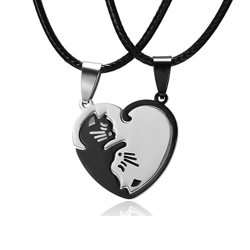 Amazon titanium steel necklace cat couple sweater chain women's winter chain accessories men's pendant hip-hop jewelry
