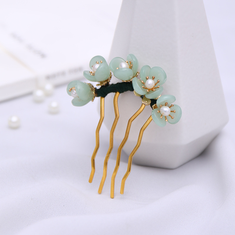 1 Piece Quantity Women's Chinoiserie Retro Flower Crystal Hair Sticks