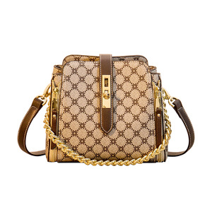 香港代购小众品牌真皮女包2020新款链条斜挎包包高级感时尚水桶包