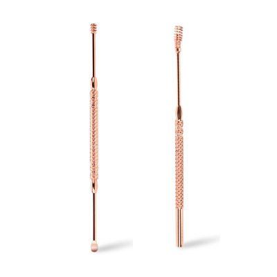 玫瑰金单头耳挖器弹簧螺旋式洁耳器不锈钢耳勺器美容美妆工具|ru