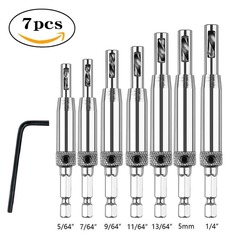 Hinge drill bit woodworking door and window hinge hole opener positioning drilling set high-speed steel special-shaped hexagonal handle drill bit