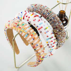 Hair clip hairpin for women girls hair accessories Explosion sponge hair band handmade Crystal Headband