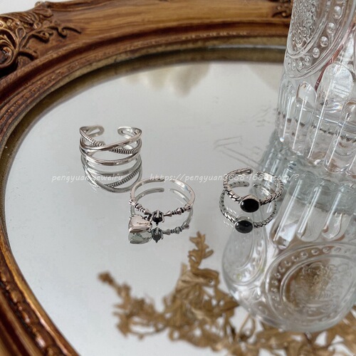 South Korea's Dongdaemun Cross Cold Wind Open Ring Women's Ins Trend S925 Silver Simple Index Finger