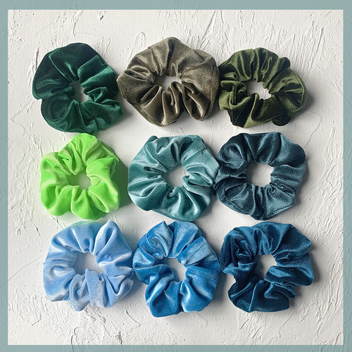 Cross-border Amazon hair tie manufacturer, velvet gold satin hair tie, head flower hair accessory direct sale and wholesale
