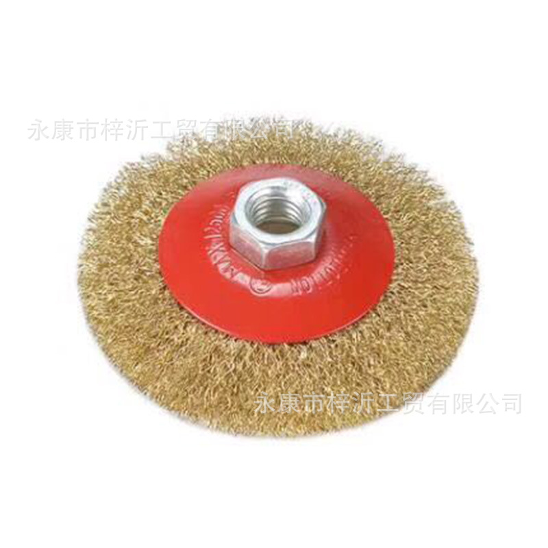扭丝盘型钢丝轮曲丝钢丝刷角磨机用去漆抛光轮打磨除锈轮