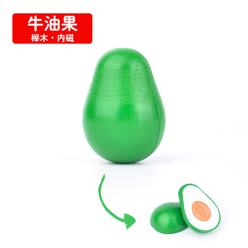Wooden Play House Fruit and Vegetable Cutting Toy Simulation Kitchen Toy Magnet Single Sell Cutting Fun