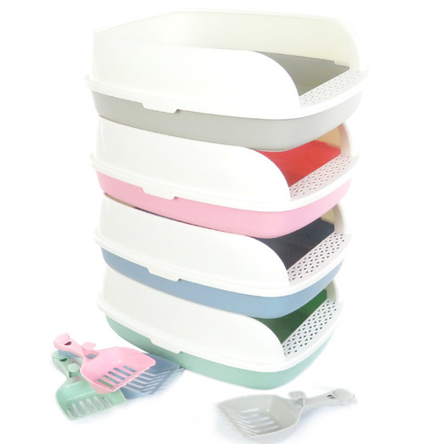 Pet semi-enclosed cat litter box large detachable cat toilet deodorant anti-splash cat litter tray cat litter box