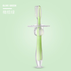 Baby toothbrush baby toothbrush suction cup toothbrush silicone tongue coating soft bristle brush baffle brush PP box