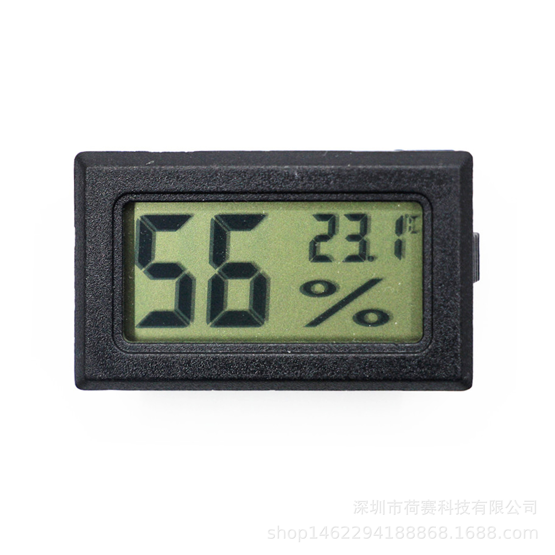 thumbnail image 1 of Paquete de 1 mini termómetro digital higrómetro, monitor de medidor de humedad de temperatura redonda para interiores, pantalla LCD grande Fahrenheit o Celsius para invernadero, oficina, jardín, 1 of 4