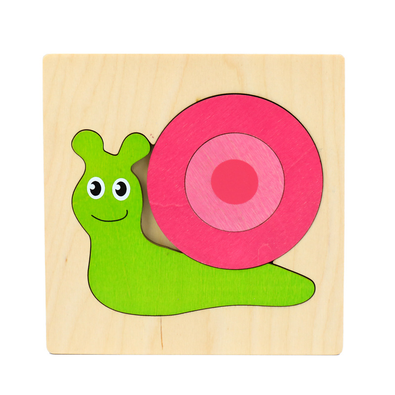 Rompecabezas de animales de madera para niños rompecabezas creativo educación temprana juguete rompecabezas cognitivo