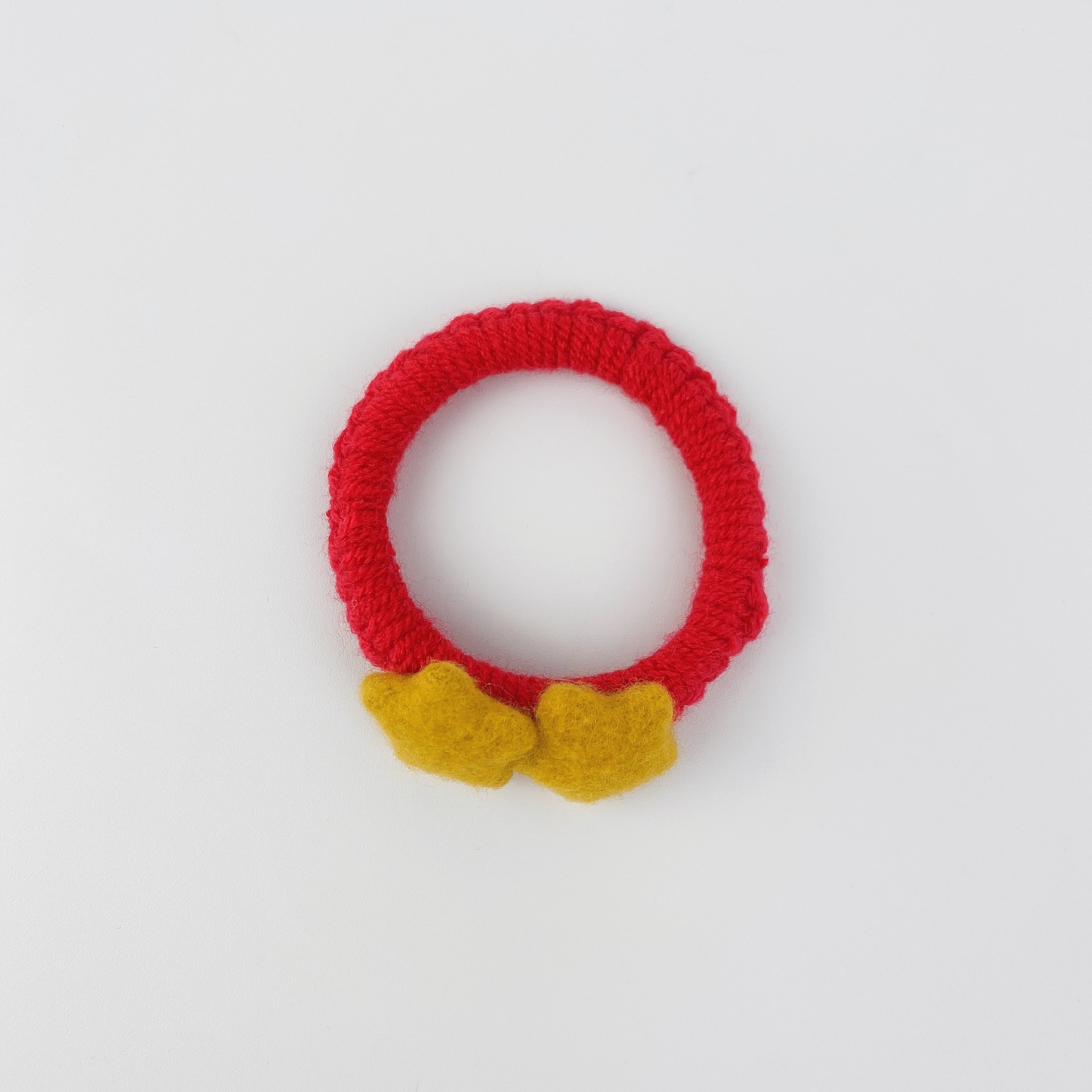 Hit Color Five-pointed Star Wool Hair Ring display picture 9