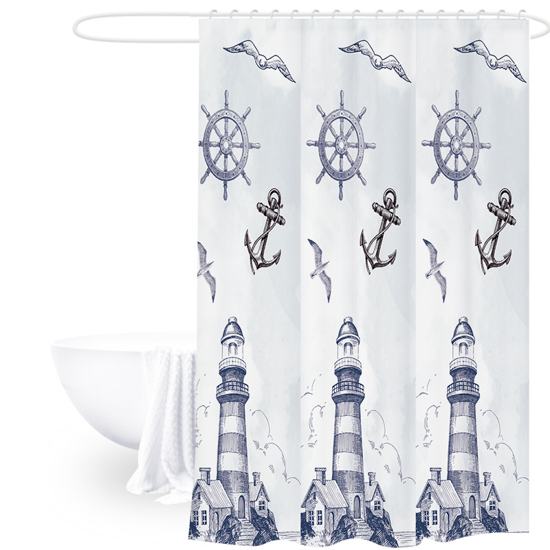 Cortina de ducha PEVA impresión múltiple en stock baño impermeable cortina de partición transfronteriza simple estilo ins cortina de baño Cortina de ducha