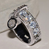 Fashionable ring, zirconium, jewelry, accessory, wish, European style