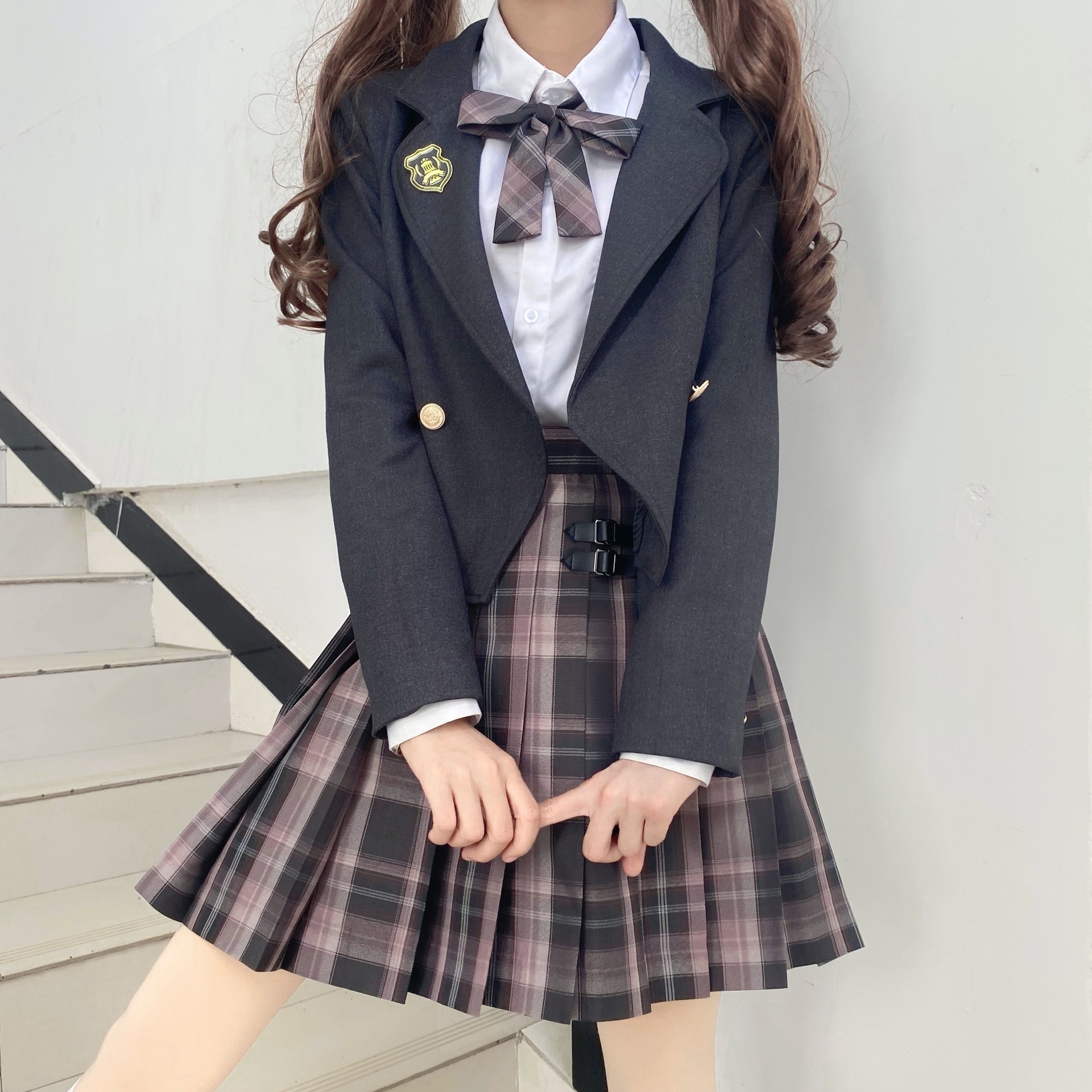 原創正版JK制服裙日系學生秋冬百搭西裝外套女學院半身裙職業套裝