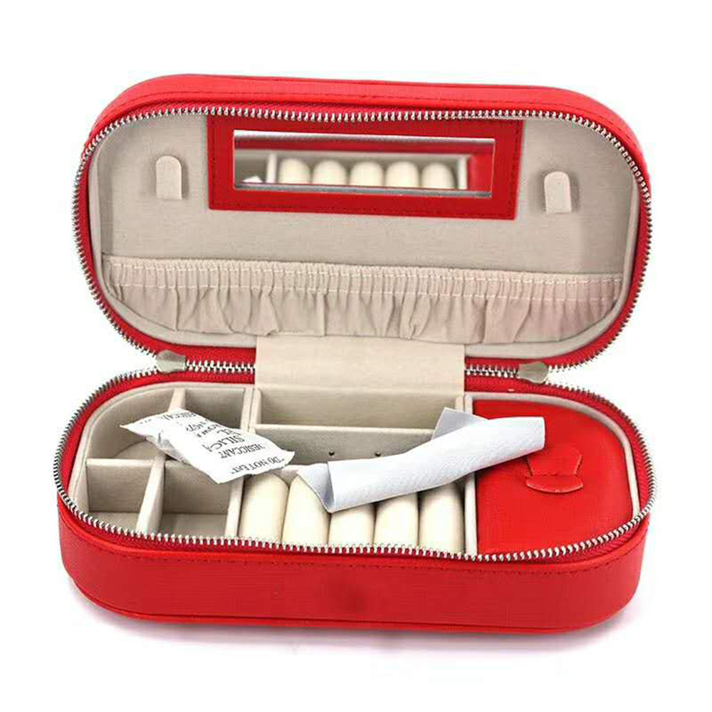 新款韩版创意旅行便携式首饰盒 皮质小首饰包 耳钉耳环饰品收纳盒