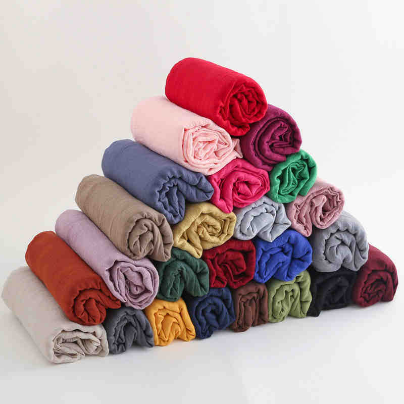 棉麻围巾女春秋冬季纯色亚麻披肩两用韩版百搭长款学生丝巾保暖脖|ms