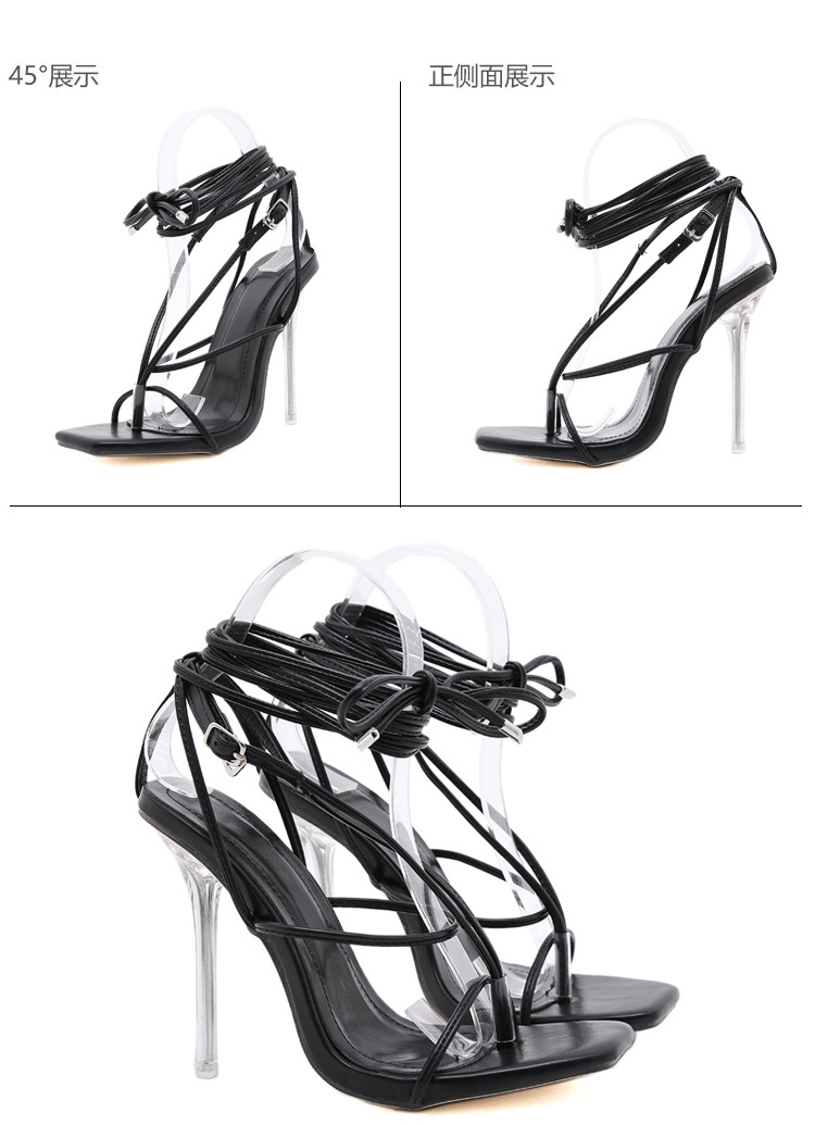 Women's Strappy Crystal Transparent Sandals display picture 3