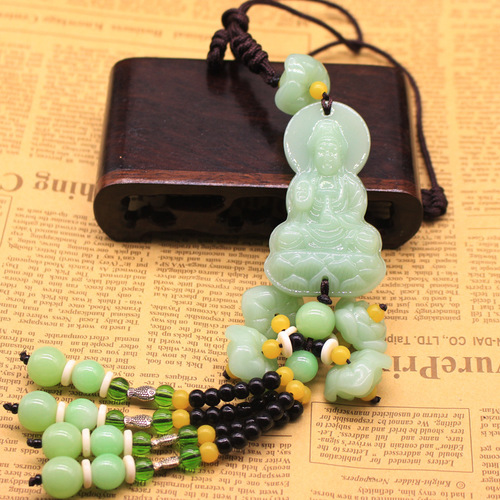 Car pendants, jewelry, car supplies, lotus in and out, peace and wealth, Pixiu Guanyin decoration, peace charm pendant, car mounted