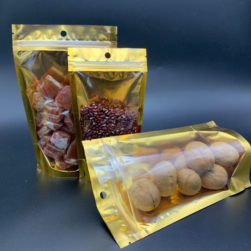 Exported to Thailand, golden self-standing bone bag, translucent ziplock bag, fruit and vegetable durian dried packaging bag, food baking bag
