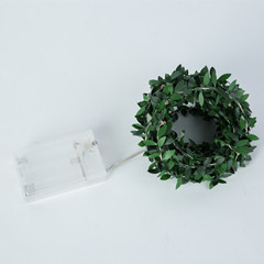 LED Cross-border New Green Vine Copper Wire Light String DIY Flower Ring Battery Box Wedding Festival Decor Flash Light String